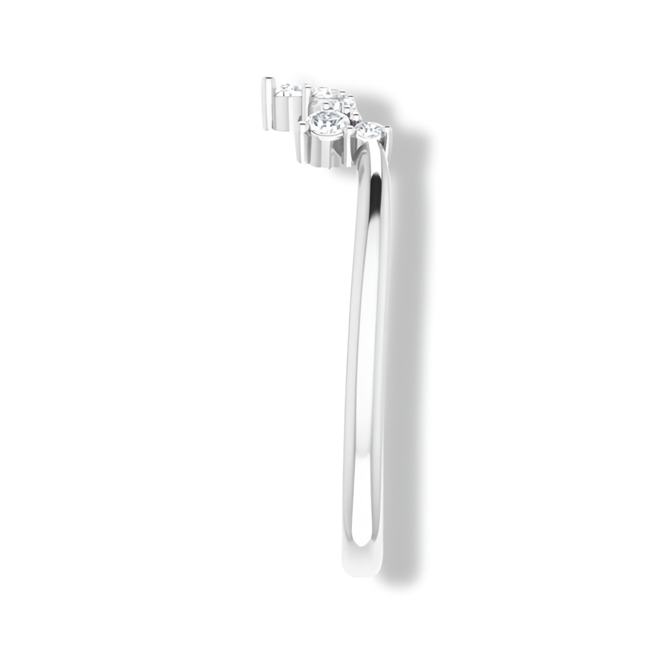 Round Diamond Curved Band-VIRABYANI